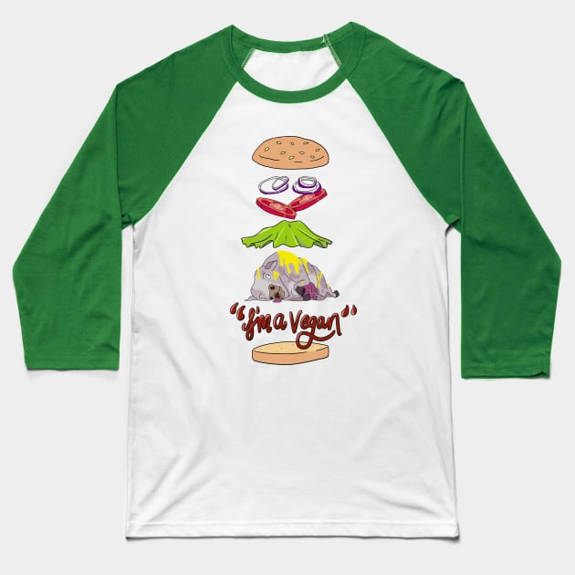 I'm a vegan Baseball T-Shirt by UnseriousDesign